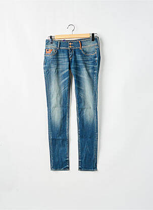 Jeans coupe slim stretch taille basse bleu LE TEMPS DES CERISES femme