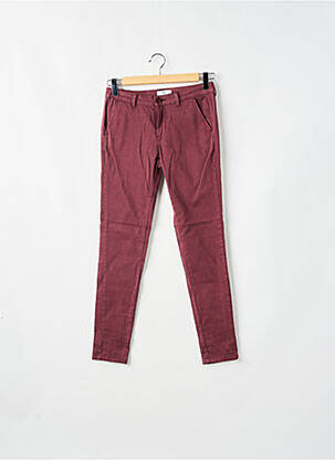 Pantalon chino tissage popeline taille normale rouge LE TEMPS DES CERISES femme
