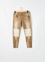 Jeans coupe slim effet usé délavé taille normale marron LE TEMPS DES CERISES femme