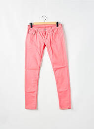 Pantalon slim tissage popeline rose LE TEMPS DES CERISES femme