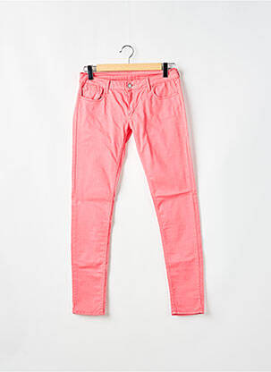 Pantalon slim tissage popeline rose LE TEMPS DES CERISES femme
