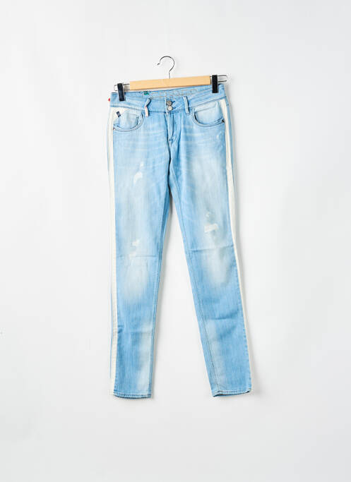 Jeans coupe slim effet usé délavé taille normale bleu LE TEMPS DES CERISES femme