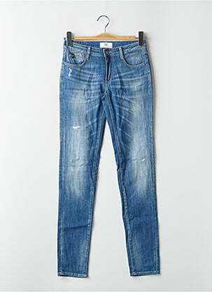 Jeans skinny effet usé délavé taille normale bleu LE TEMPS DES CERISES femme