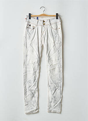 Jeans coupe slim taille basse taille basse blanc LE TEMPS DES CERISES femme