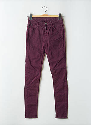 Pantalon slim stretch taille normale violet LE TEMPS DES CERISES femme