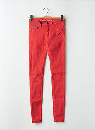 Pantalon slim stretch taille normale rouge DONOVAN femme