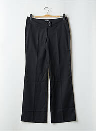 Pantalon droit fermeture zippée sous rabat boutonné taille basse noir TIM BARGEOT femme