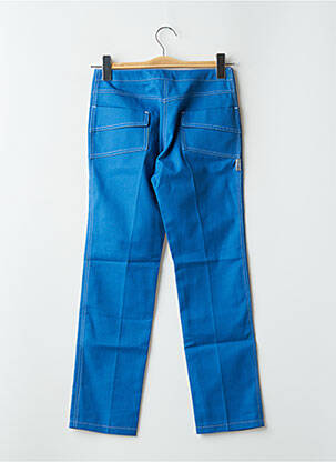 Pantalon 7/8 fermeture zippée sous rabat boutonné taille normale bleu TIM BARGEOT femme