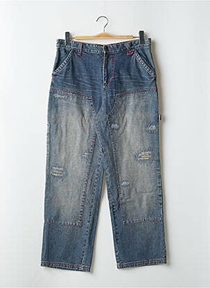 Jeans coupe large effet usé délavé taille normale bleu TWO ANGLE femme