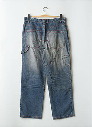 Jeans coupe large effet usé délavé taille normale bleu TWO ANGLE femme