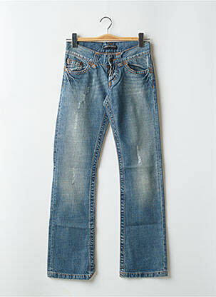 Jeans bootcut effet usé délavé taille basse bleu VSCT femme