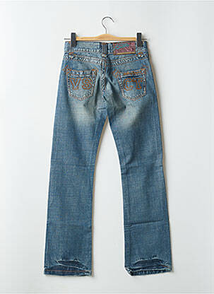 Jeans bootcut effet usé délavé taille basse bleu VSCT femme