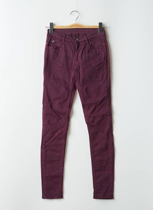 Pantalon slim violet LE TEMPS DES CERISES pour femme