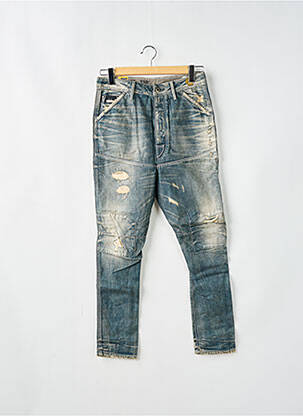 Jeans coupe slim effet usé délavé taille haute bleu G STAR femme