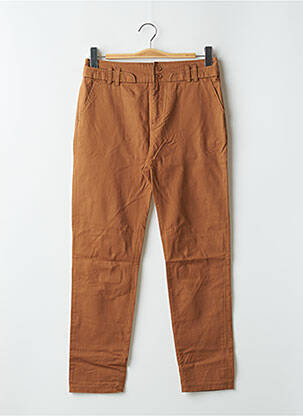 Pantalon chino tissage popeline taille normale marron 2 TWO femme