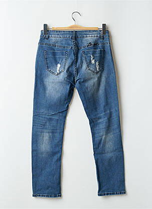 Jeans coupe slim effet usé délavé taille basse bleu DESIGUAL femme