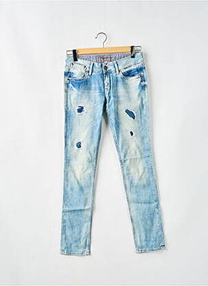 Jeans coupe slim effet usé délavé taille normale bleu PEPE JEANS femme