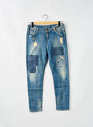 Jeans coupe slim effet usé délavé taille normale bleu SCHOOL RAG femme