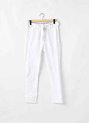Pantalon chino tissage popeline taille haute blanc KAPORAL femme