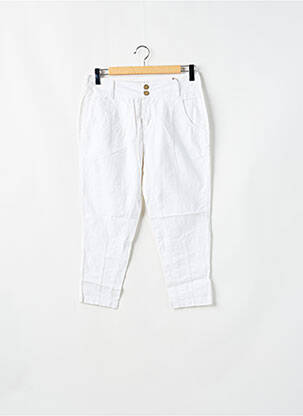 Pantalon 7/8 taille à pinces taille normale blanc KAPORAL femme