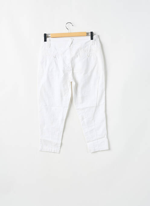 Pantalon 7/8 tissage popeline taille normale blanc KAPORAL femme
