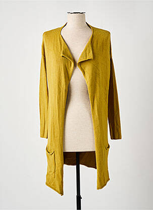 Gilet manches longues manches longues jaune LA FEE MARABOUTEE femme