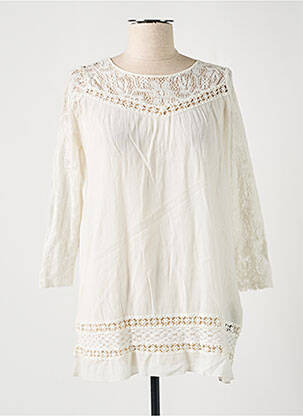 Tunique manches longues tissage crêpe blanc FREEMAN T.PORTER femme