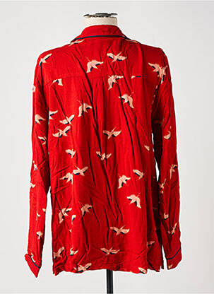 Chemisier tissage popeline manches longues rouge ARMEDANGELS femme