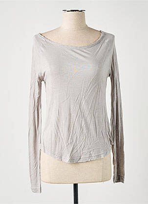 Top coupe fluide manches longues gris RED + femme