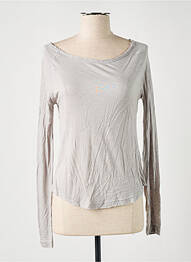 Top coupe fluide manches longues gris RED + femme