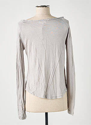 Top coupe fluide manches longues gris RED + femme