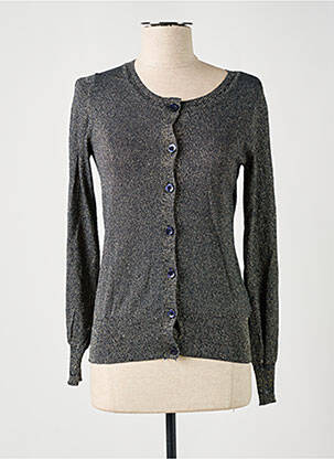 Gilet manches longues col rond bleu ICHI femme