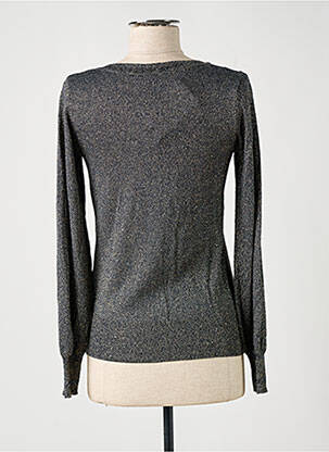 Gilet manches longues col rond bleu ICHI femme