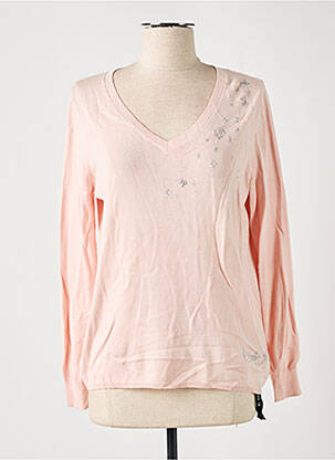 Pull col v manches longues rose BREIZH ANGEL femme
