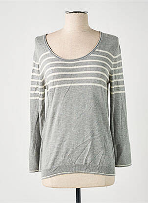 Pull tissage chiné manches longues gris BREIZH ANGEL femme