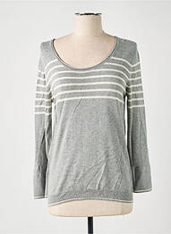 Pull tissage chiné manches longues gris BREIZH ANGEL femme