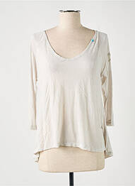 T-shirt col v manches 3/4 gris DN.SIXTY SEVEN femme