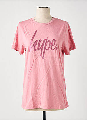 T-shirt coupe droite manches courtes rose HYPE femme