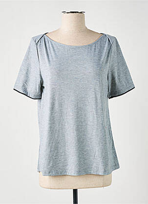 Top stretch manches courtes gris GRACE & MILA femme