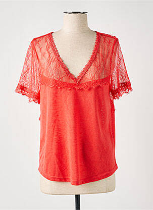 Top coupe fluide manches courtes orange GRACE & MILA femme