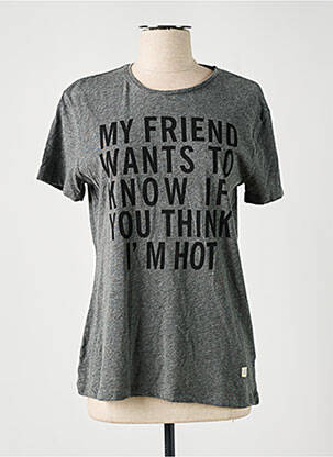 T-shirt coupe droite manches courtes gris DN.SIXTY SEVEN femme