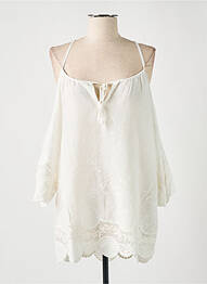 Tunique manches longues col rond blanc EMA BLUE'S femme