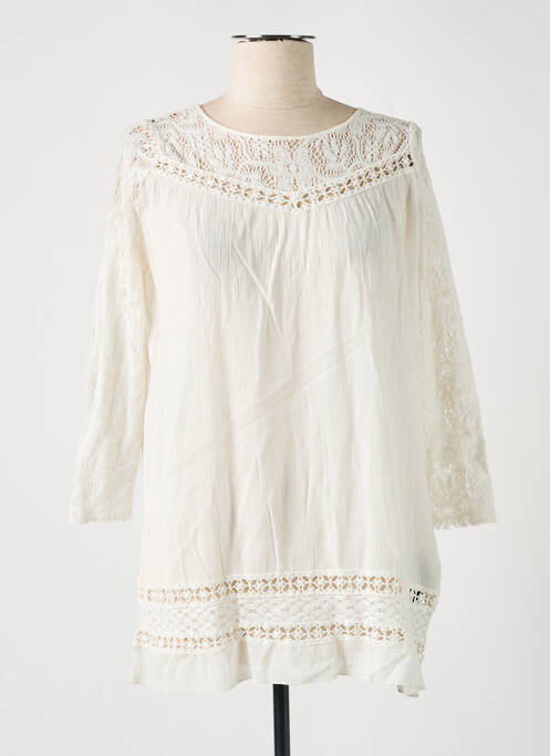 Tunique manches longues tissage crêpe blanc FREEMAN T.PORTER femme