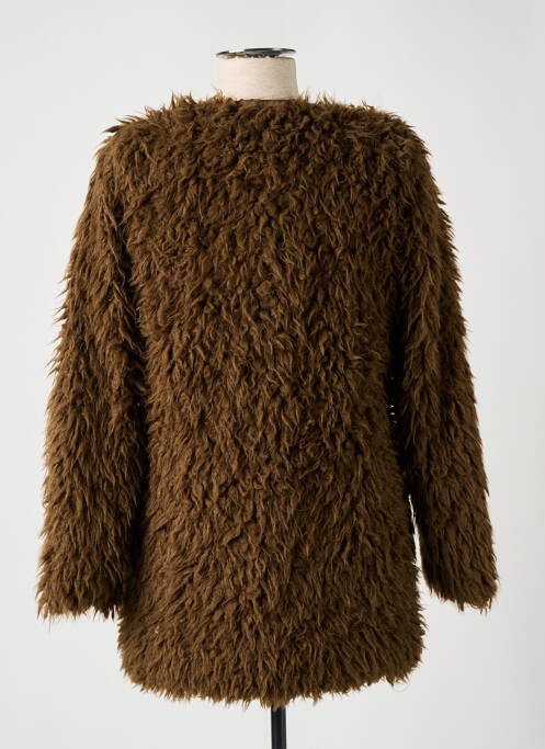 Manteau long vert ICHI femme