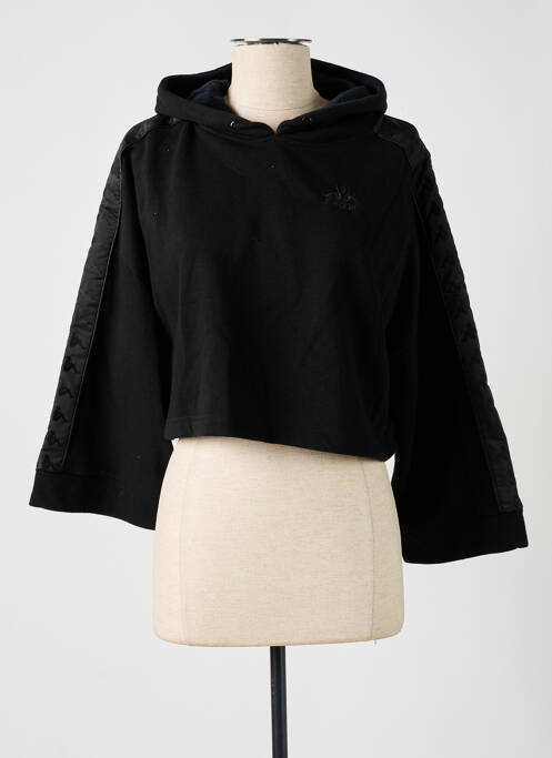 Sweat-shirt à capuche noir KAPPA pour femme