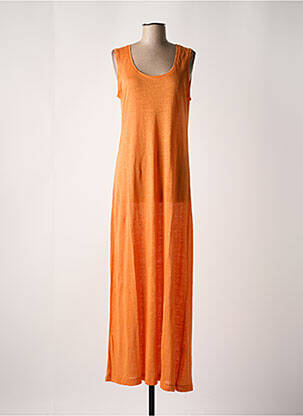 Robe longue sans manche sans manche orange ATELIERS DE LA MAILLE femme
