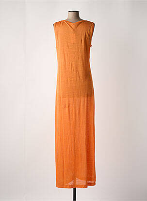 Robe longue sans manche sans manche orange ATELIERS DE LA MAILLE femme