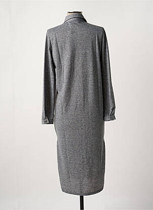 Robe mi-longue manches longues manches longues gris MINIMUM femme