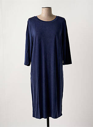 Robe mi-longue coupe fluide manches 3/4 bleu MINIMUM femme