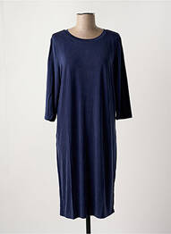 Robe mi-longue coupe fluide manches 3/4 bleu MINIMUM femme